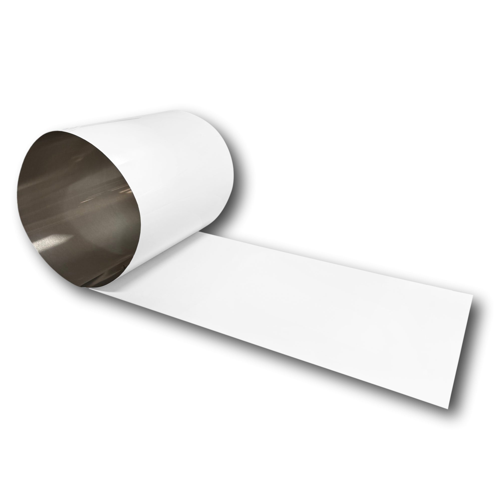 A roll of 0.025" Painted Aluminum that is White in color.