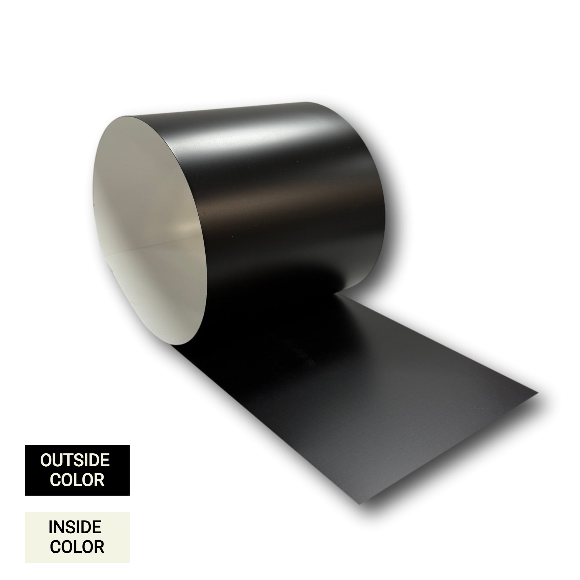 A roll of 0.032" Aluminum that is Black on one side and White on the other.