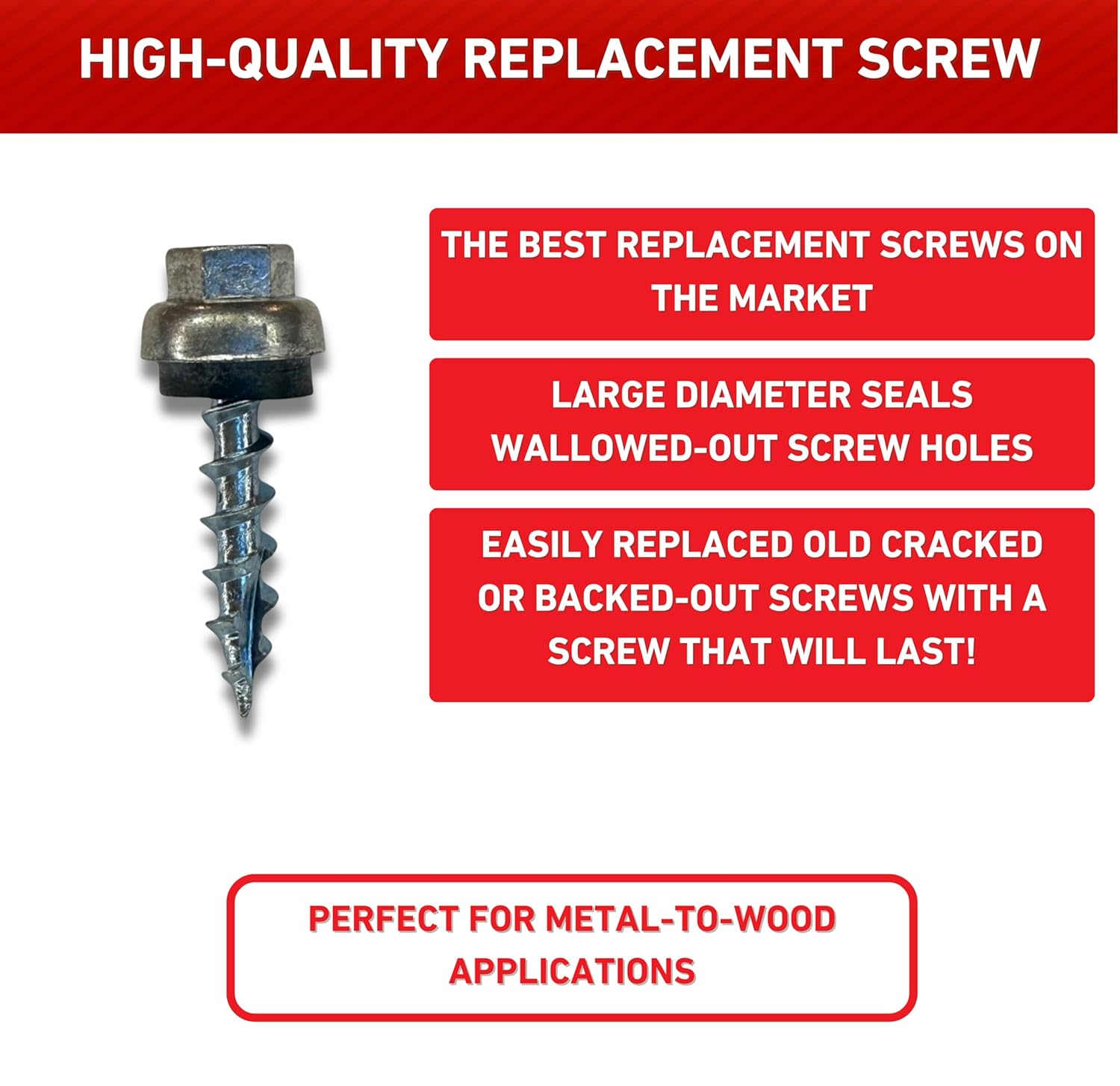 #12 x 1" ZXL Dome Cap Metal Roofing Screws (Metal-to-Wood)