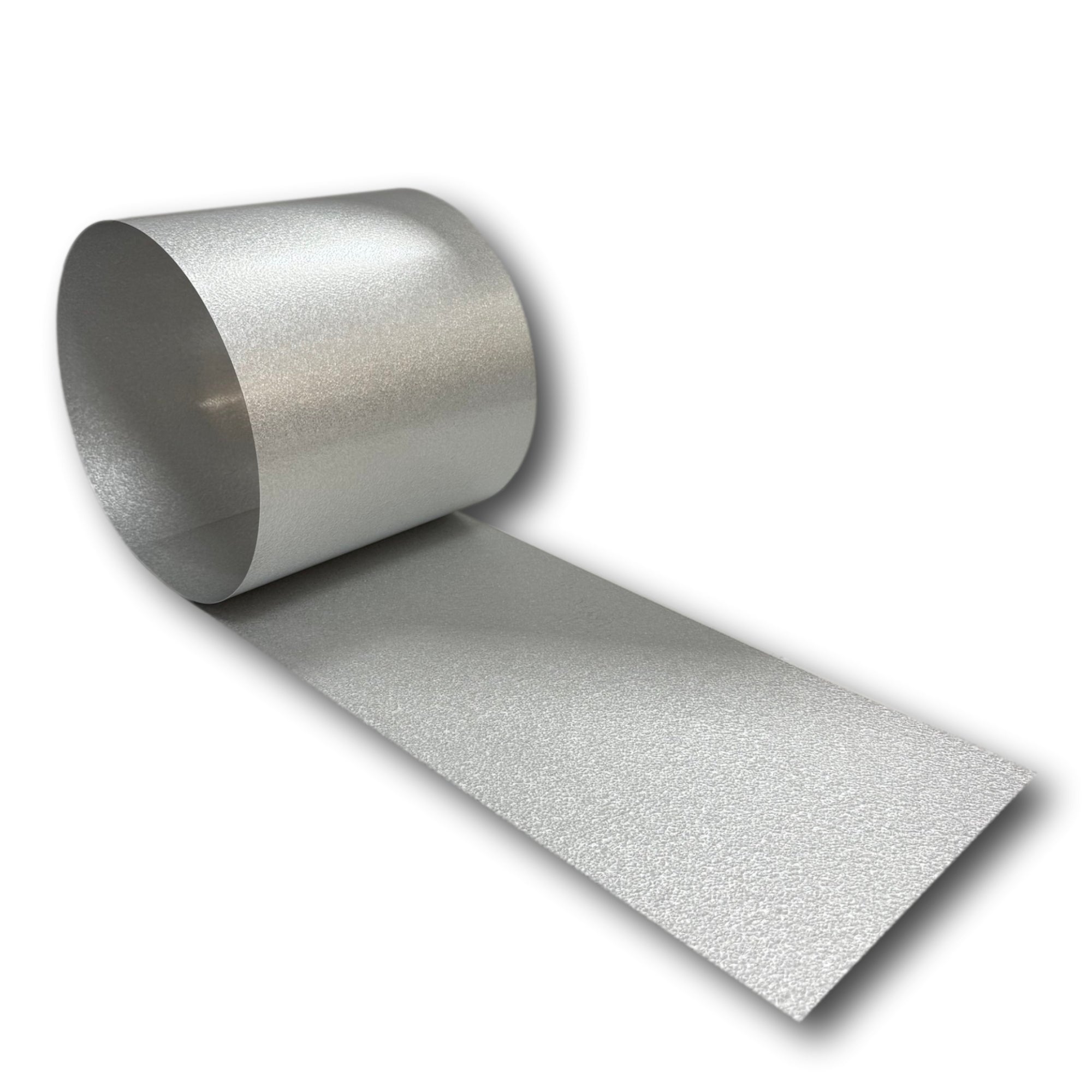 A roll of 24 Gauge Steel Flashing that is Galvalume Plus.