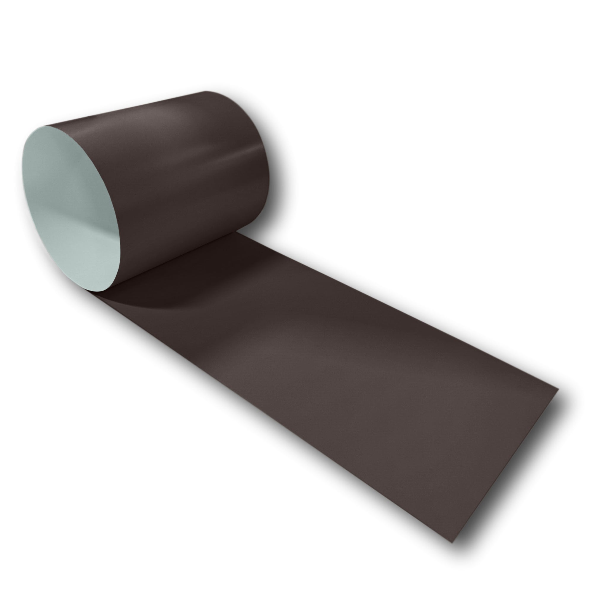 A roll of 24 Gauge Painted Steel Flashing that is Mansard Brown in color.