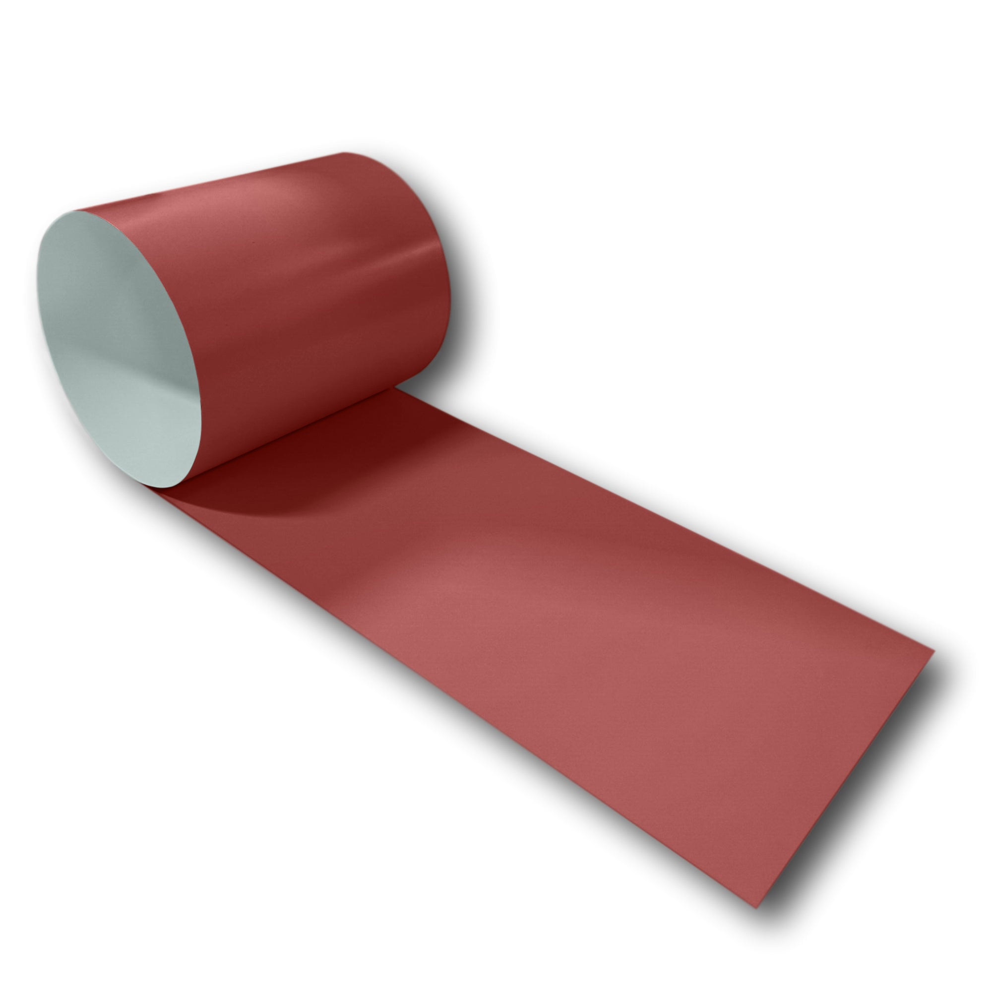 A roll of 24 Gauge Painted Steel Flashing that is Terra Cotta in color.