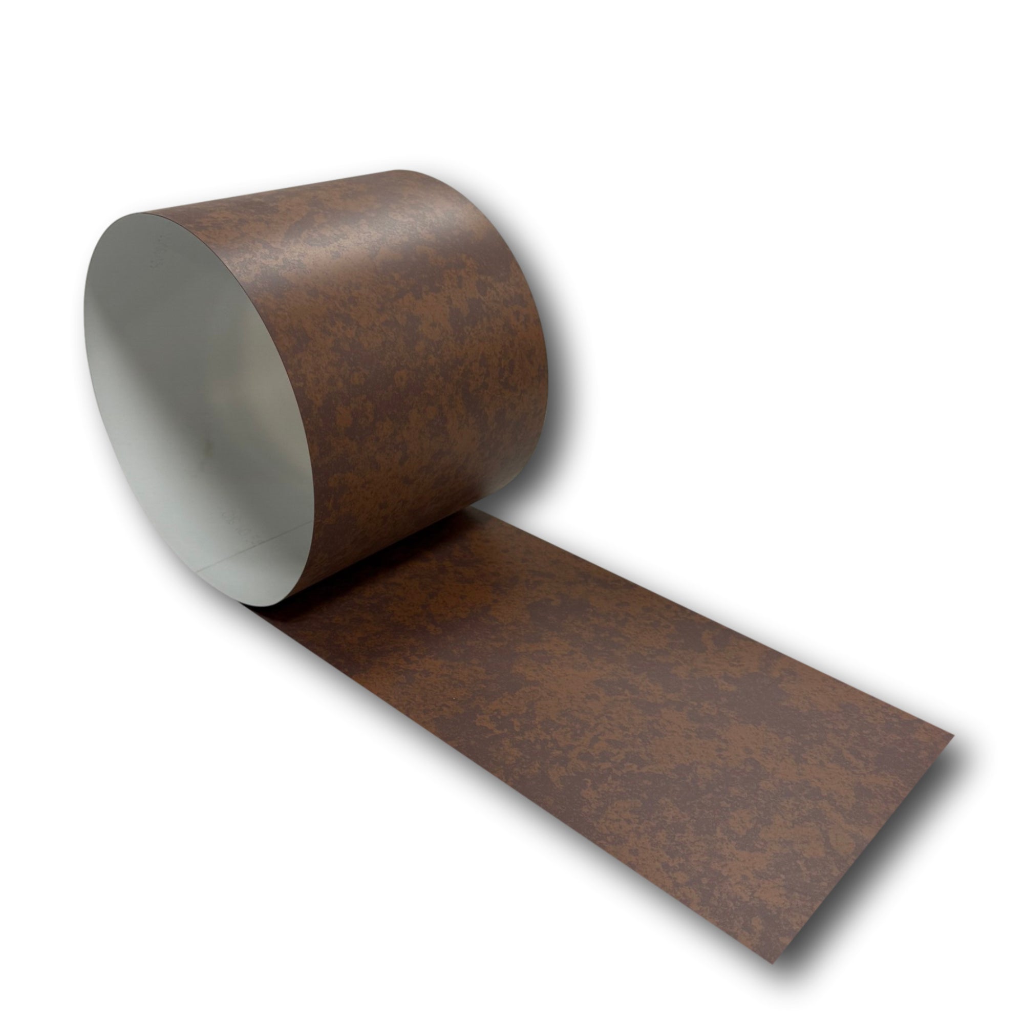 A roll of 24 Gauge Painted Steel Flashing that is Western Rust in color.