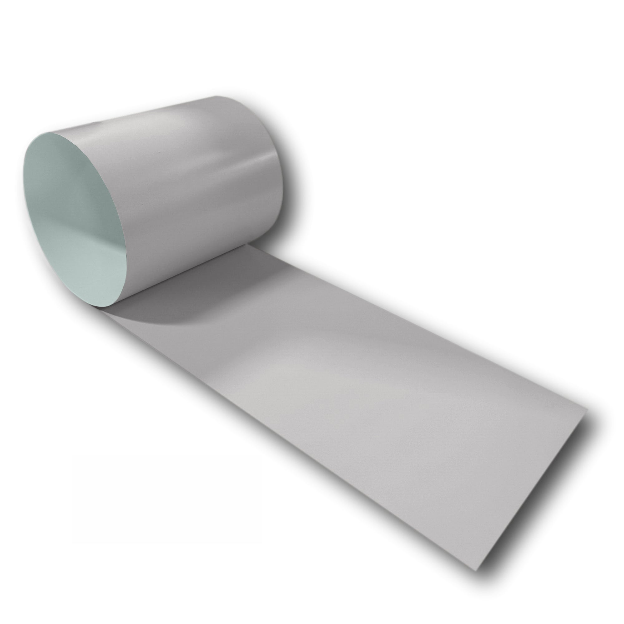 A roll of 26 Gauge Painted Steel that is Ash Gray in color.