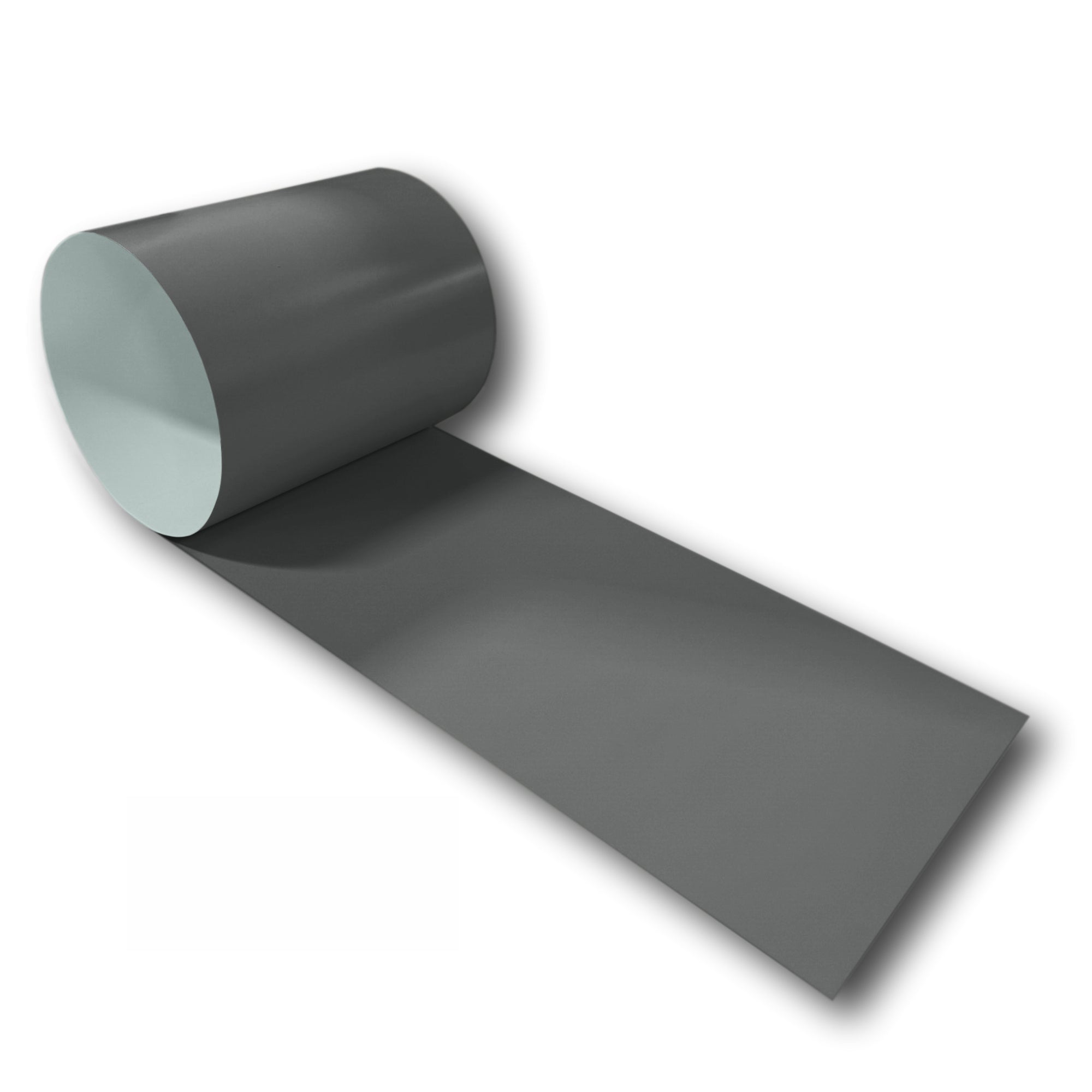 A roll of 26 Gauge Painted Steel that is Charcoal Gray in color.