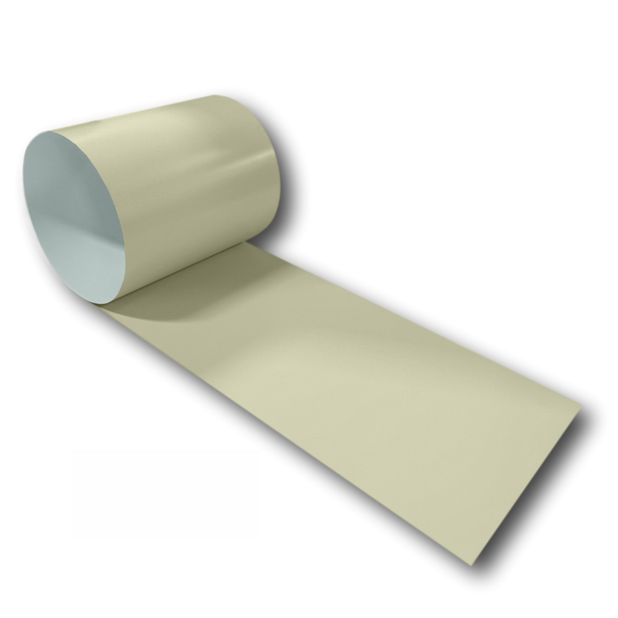 A roll of 26 Gauge Painted Steel that is Lightstone in color.