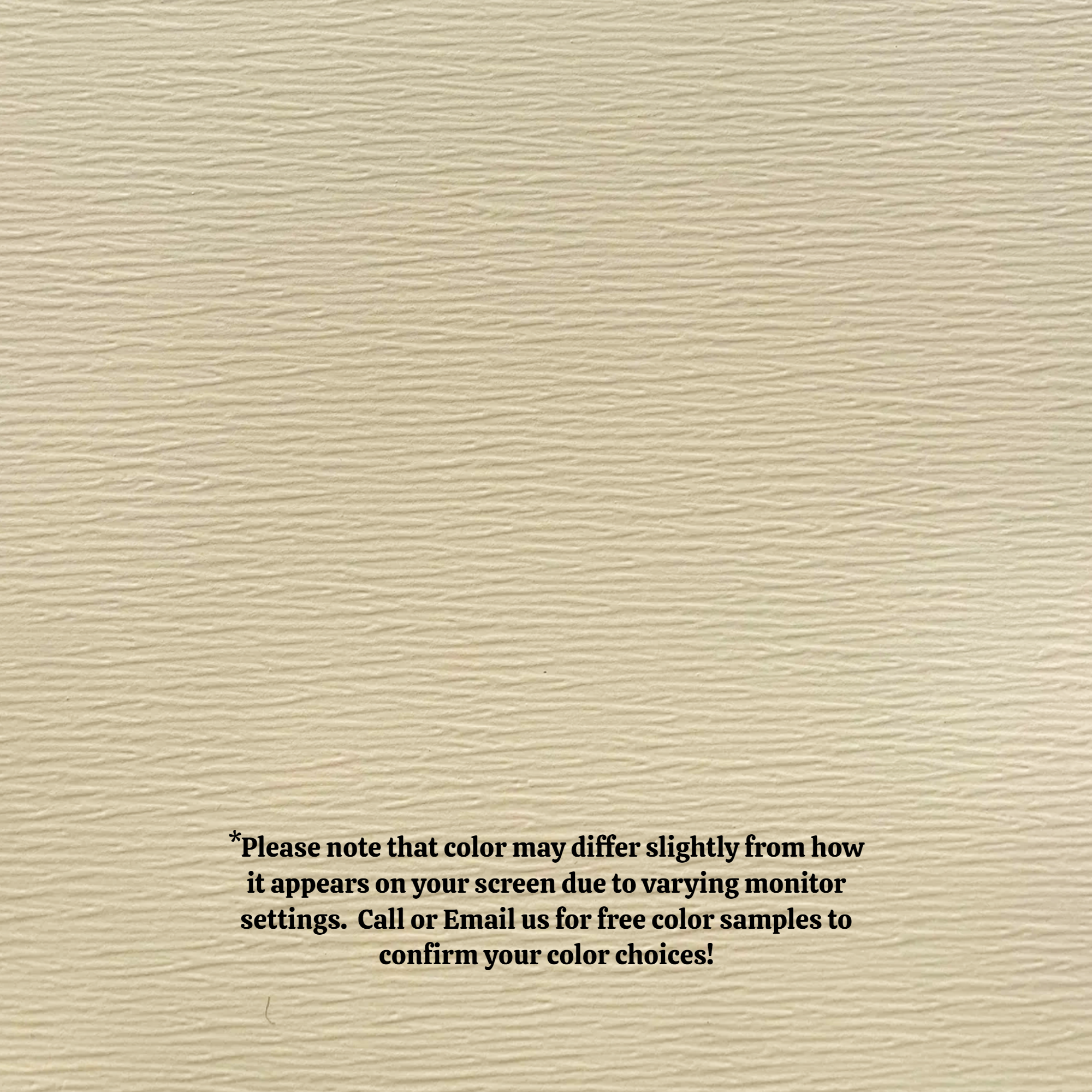 A close up of the texture of the Woodgrain Finish Aluminum Trim Coil that is Almond in color.