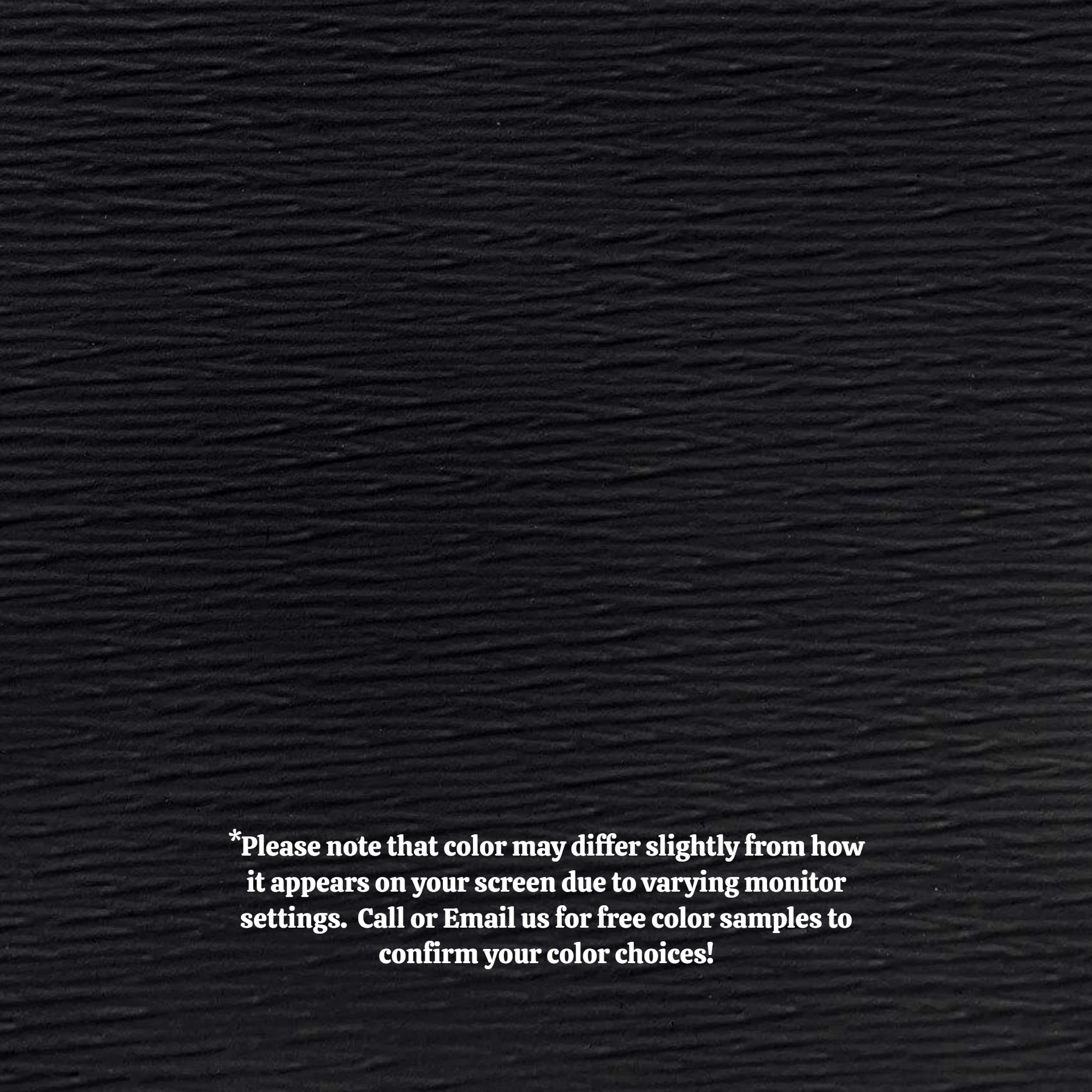 A close up of the texture of the Woodgrain Finish Aluminum Trim Coil that is Black in color.