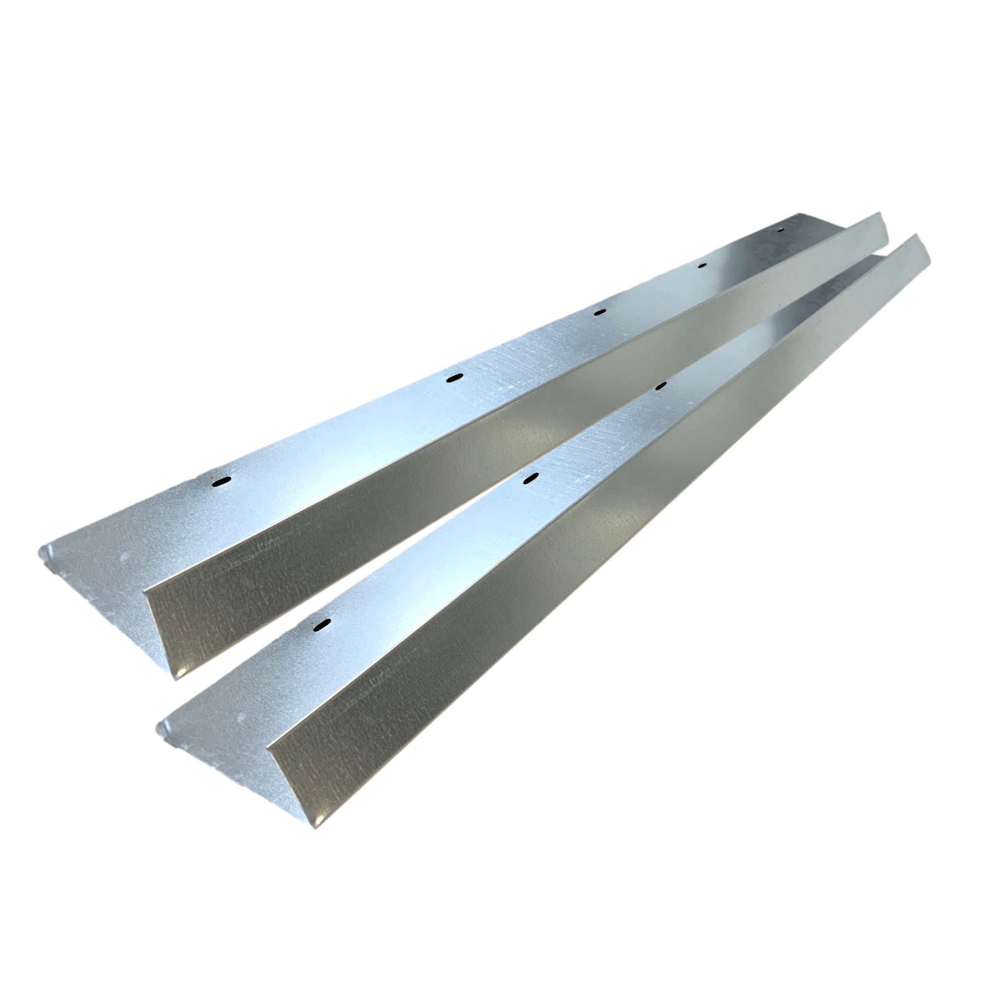 A two-pack of shingle roof rain diverters that are meant to install over door ways and windows to divert rain water. The rain diverters are made of 26 gauge Galvanized Steel.