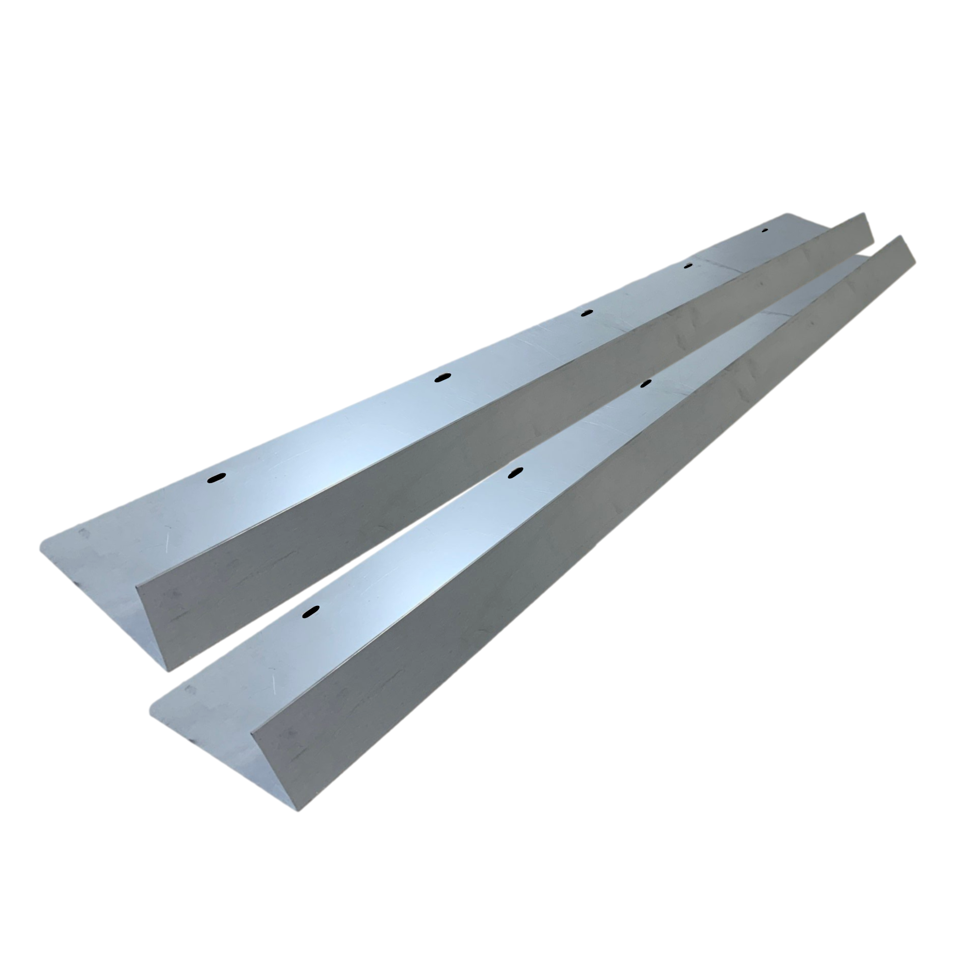 A two-pack of shingle roof rain diverters that are meant to install over door ways and windows to divert rain water. The rain diverters are made of 26 gauge Paintable Steel
