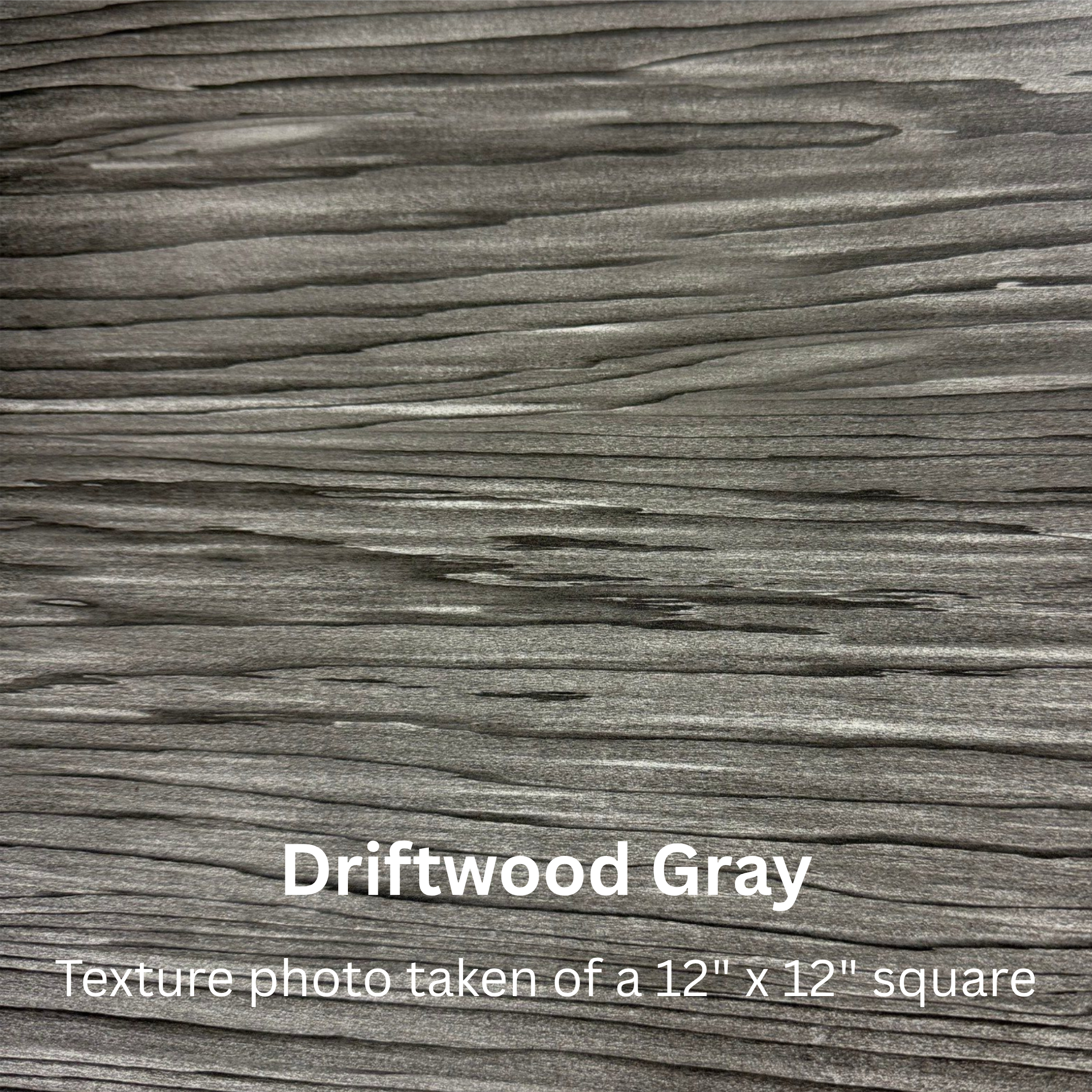 A close-up of the texture of the Driftwood Gray pattern that was taken from a 12" x 12" square of the material.