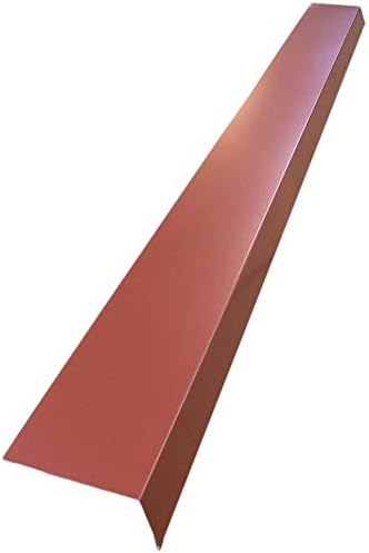 A single piece of Roof Drip Edge Flashing that is used to install over fascia underneath roof shingles to prevent rain water from dripping over fascia. The Drip Edge is made from 26 gauge painted steel and is Barn Red in color.
