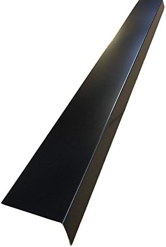 A single piece of Roof Drip Edge Flashing that is used to install over fascia underneath roof shingles to prevent rain water from dripping over fascia. The Drip Edge is made from 26 gauge painted steel and is Black in color.