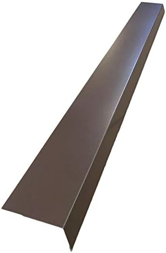 A single piece of Roof Drip Edge Flashing that is used to install over fascia underneath roof shingles to prevent rain water from dripping over fascia. The Drip Edge is made from 26 gauge painted steel and is Brown in color.