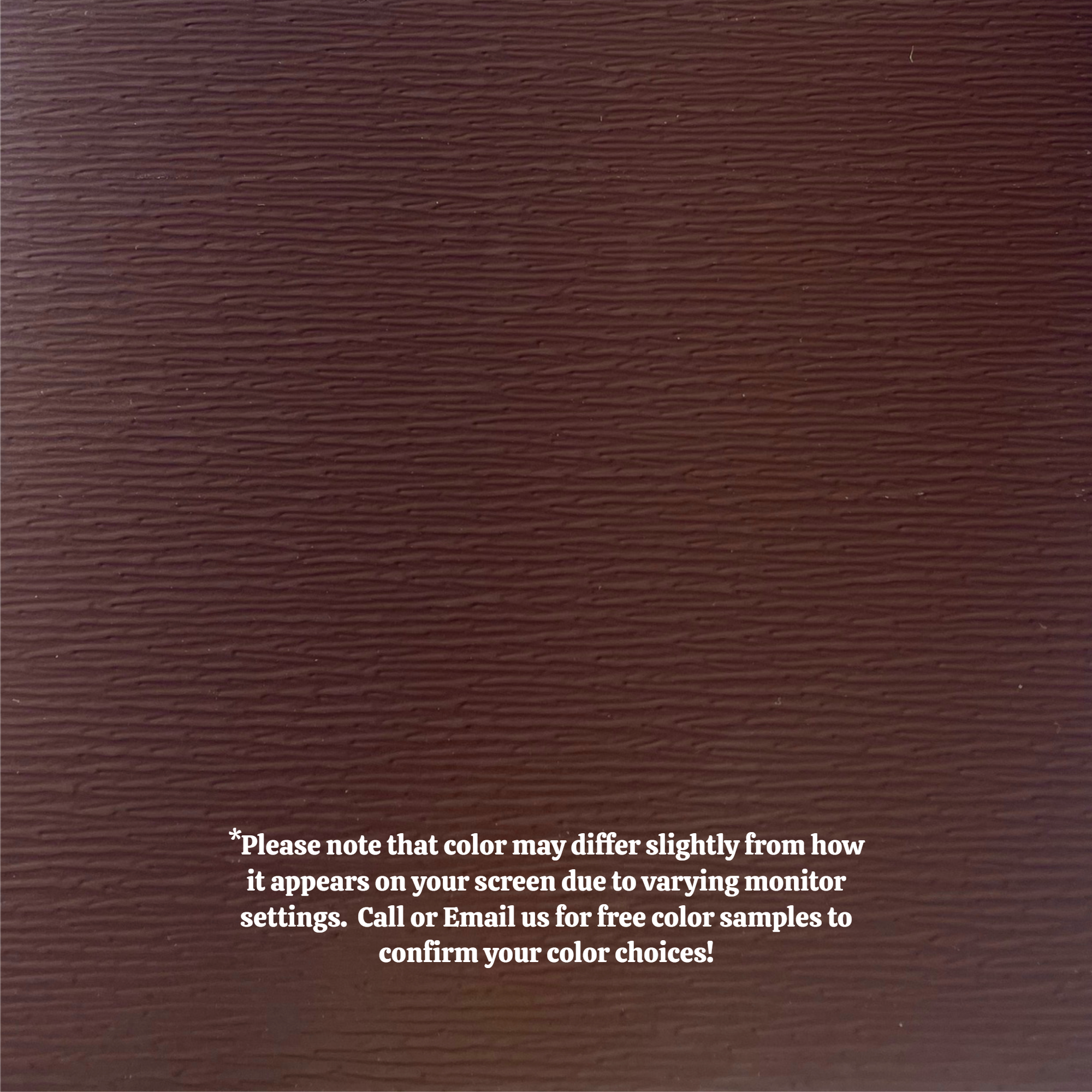 A close up of the texture of the Woodgrain Finish Aluminum Trim Coil that is Musket Brown in color.
