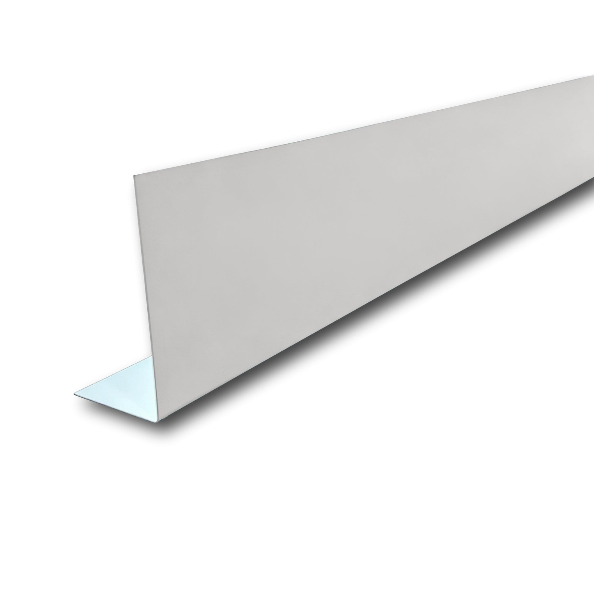A Painted Steel Fascia Cover on a white background. The Fascia Cover is Ash Gray in color.