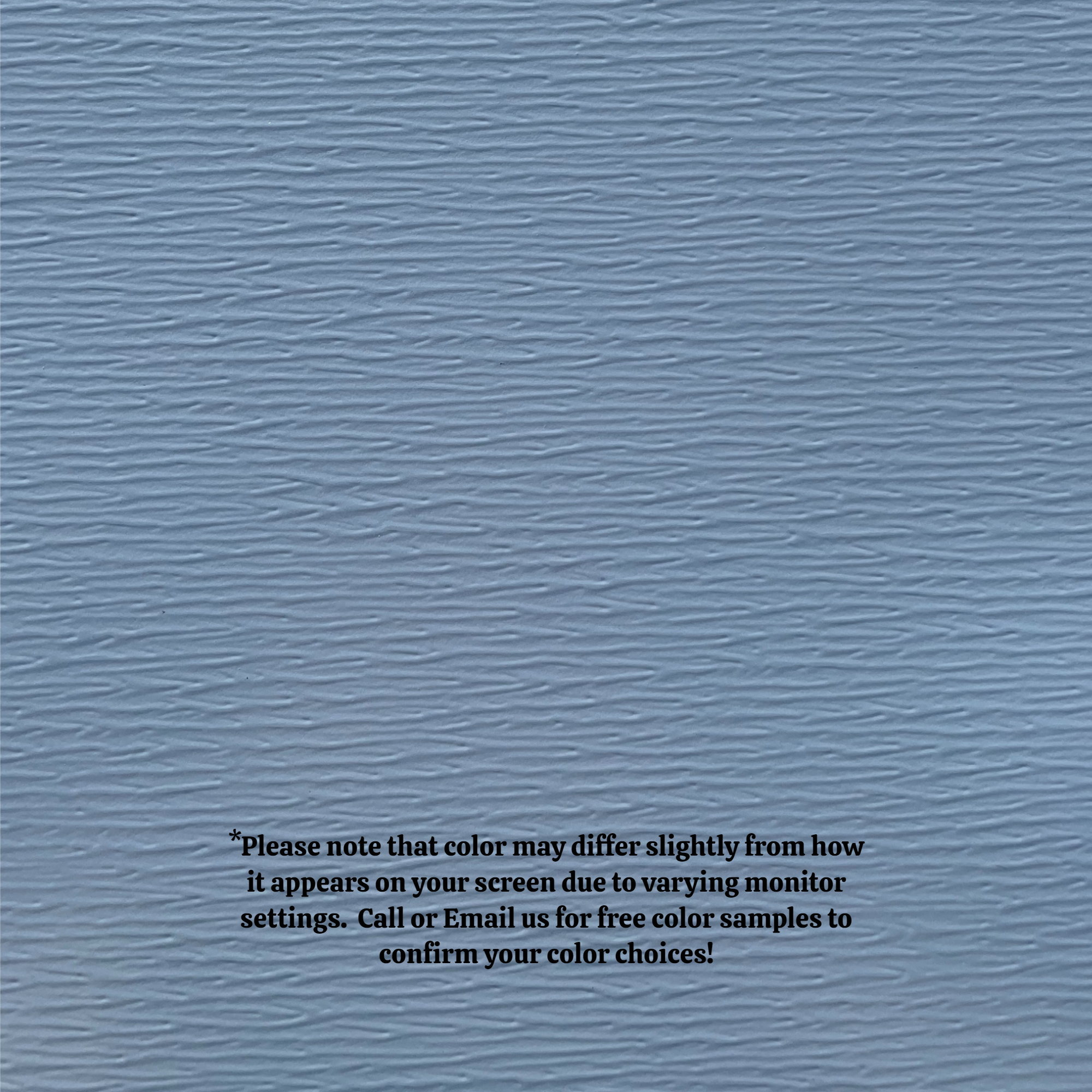 A close up of the texture of the Woodgrain Finish Aluminum Trim Coil that is Polaris Blue in color.