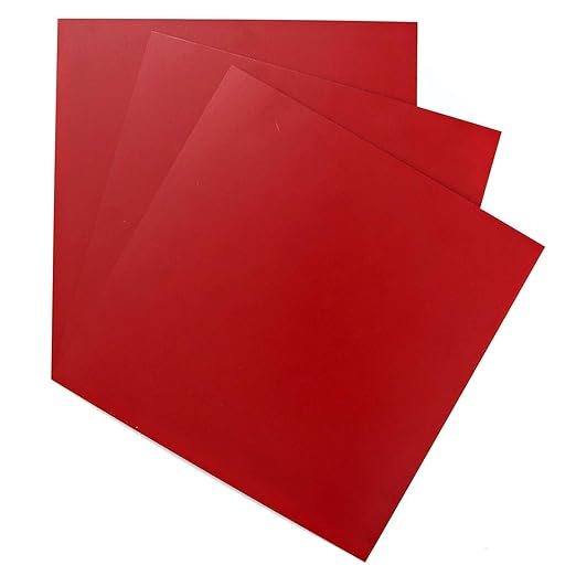 A spread of 3 Sheet Metal Squares that are Bright Red Painted Steel.
