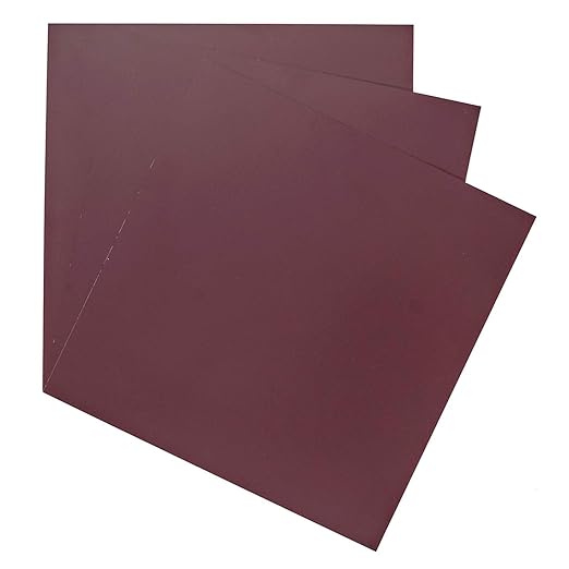 A spread of 3 Sheet Metal Squares that are Burgundy Painted Steel.