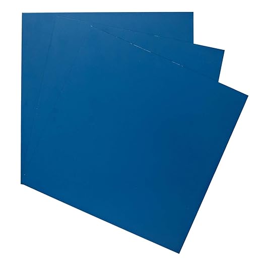 A spread of 3 Sheet Metal Squares that are Regal Blue Painted Steel.