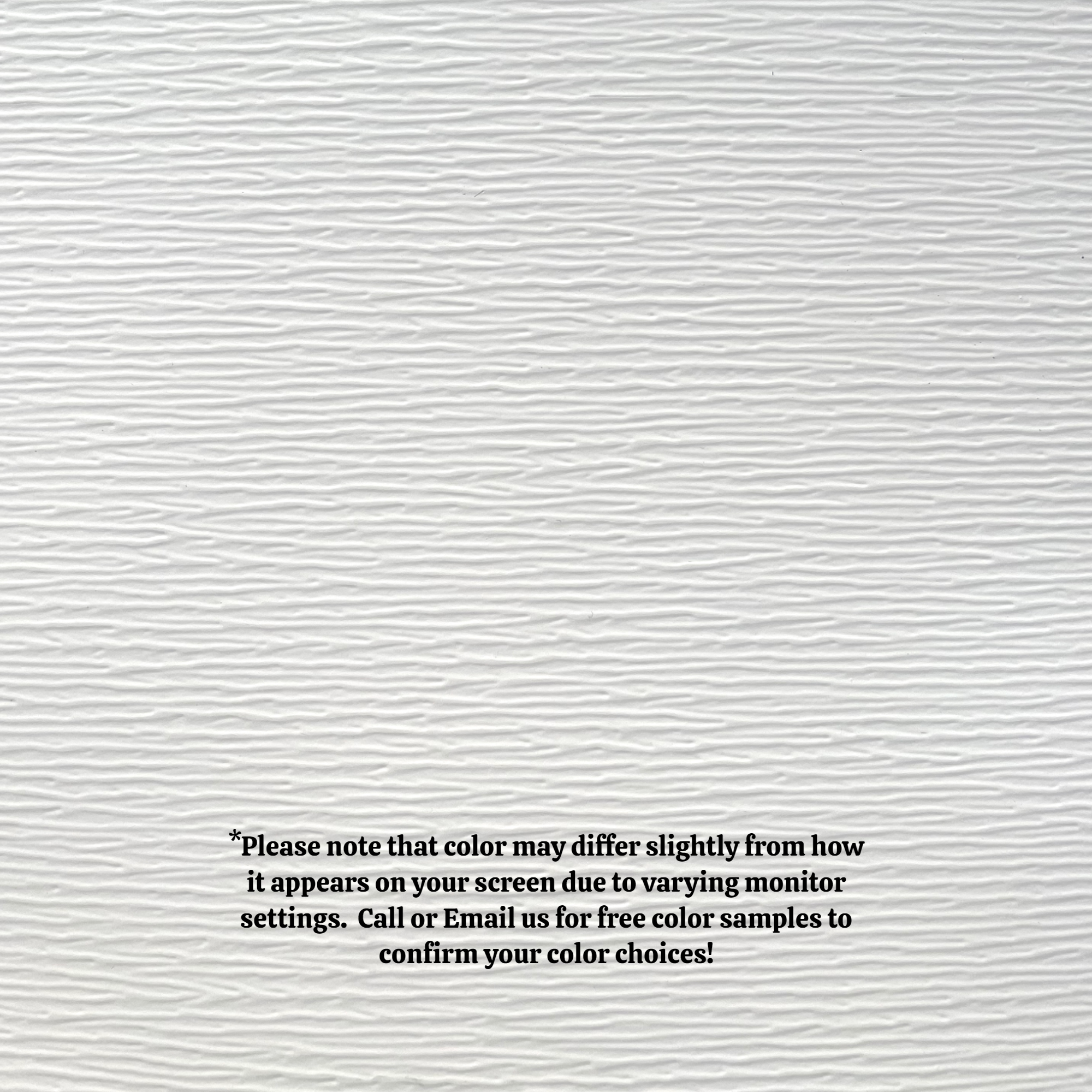 A close up of the texture of the Woodgrain Finish Aluminum Trim Coil that is White in color.