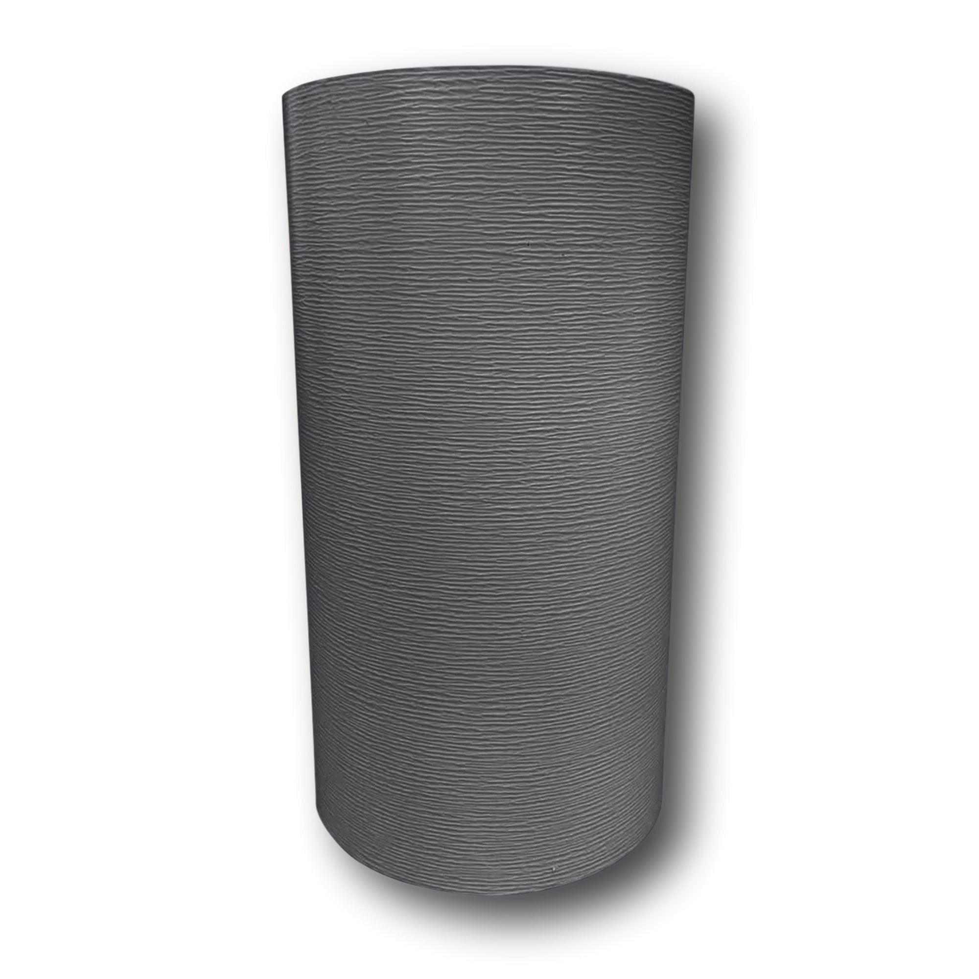 A roll of Woodgrain Finish Aluminum Trim Coil that is most commonly used for wrapping fascia, and door and window trim. The color is Charcoal Gray.