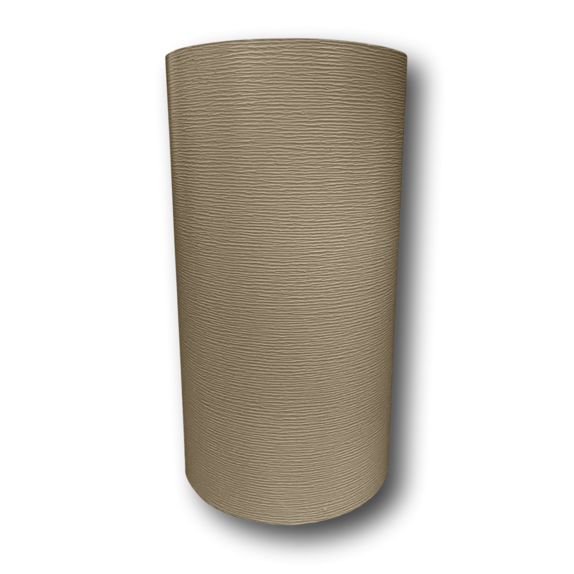 A roll of Woodgrain Finish Aluminum Trim Coil that is most commonly used for wrapping fascia, and door and window trim. The color is Clay.