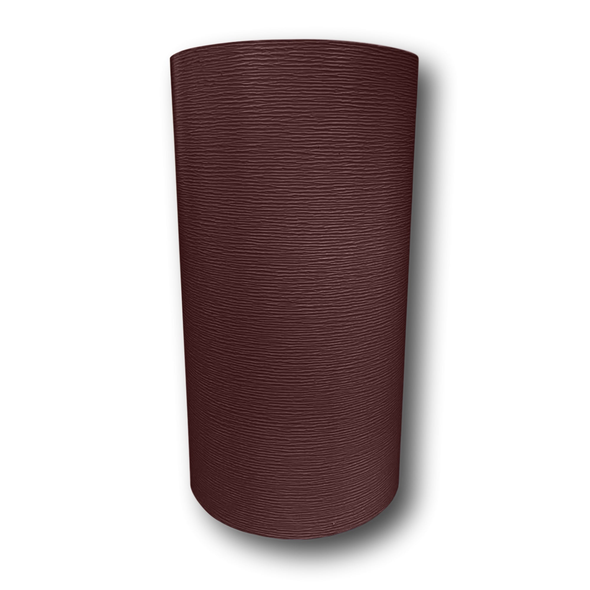 A roll of Woodgrain Finish Aluminum Trim Coil that is most commonly used for wrapping fascia, and door and window trim. The color is Musket Brown.