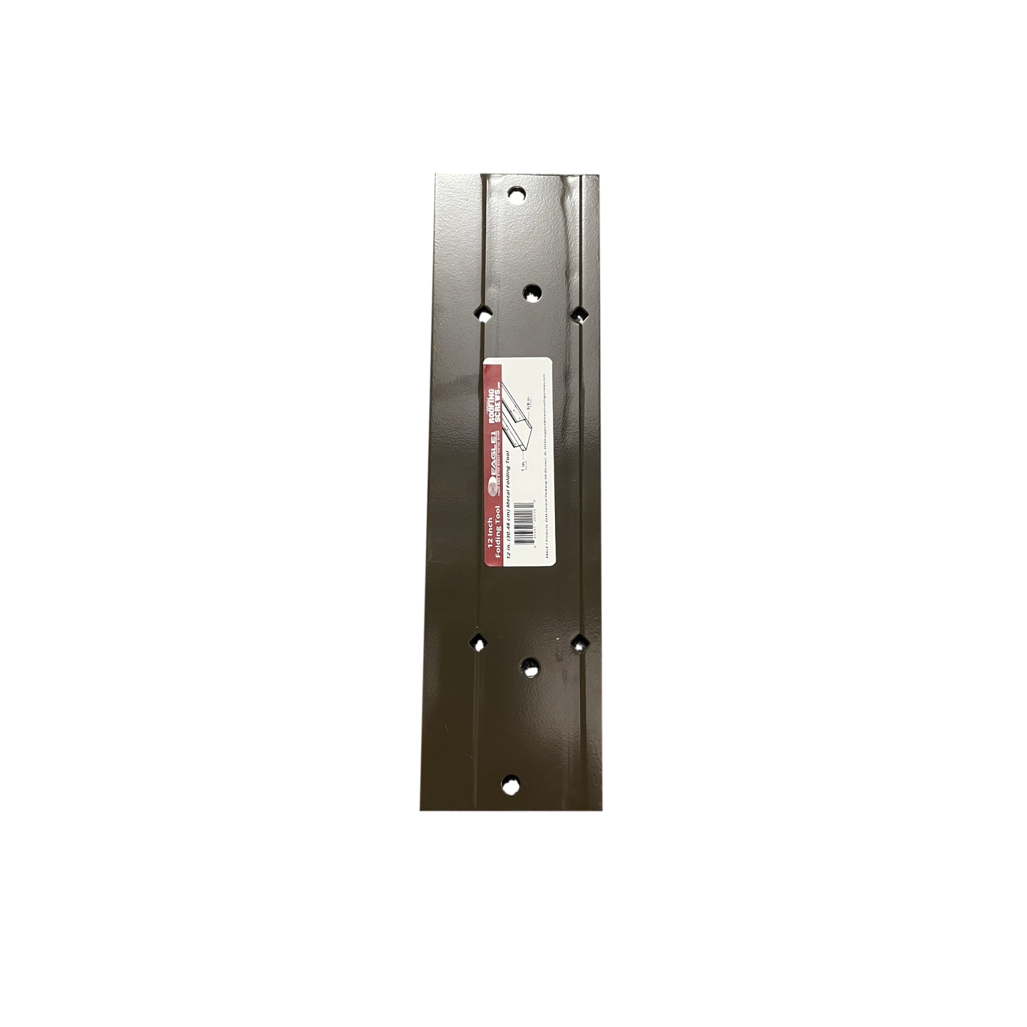 A 12 inch long sheet metal folding tool that is used for folding and bending sheet metal. 