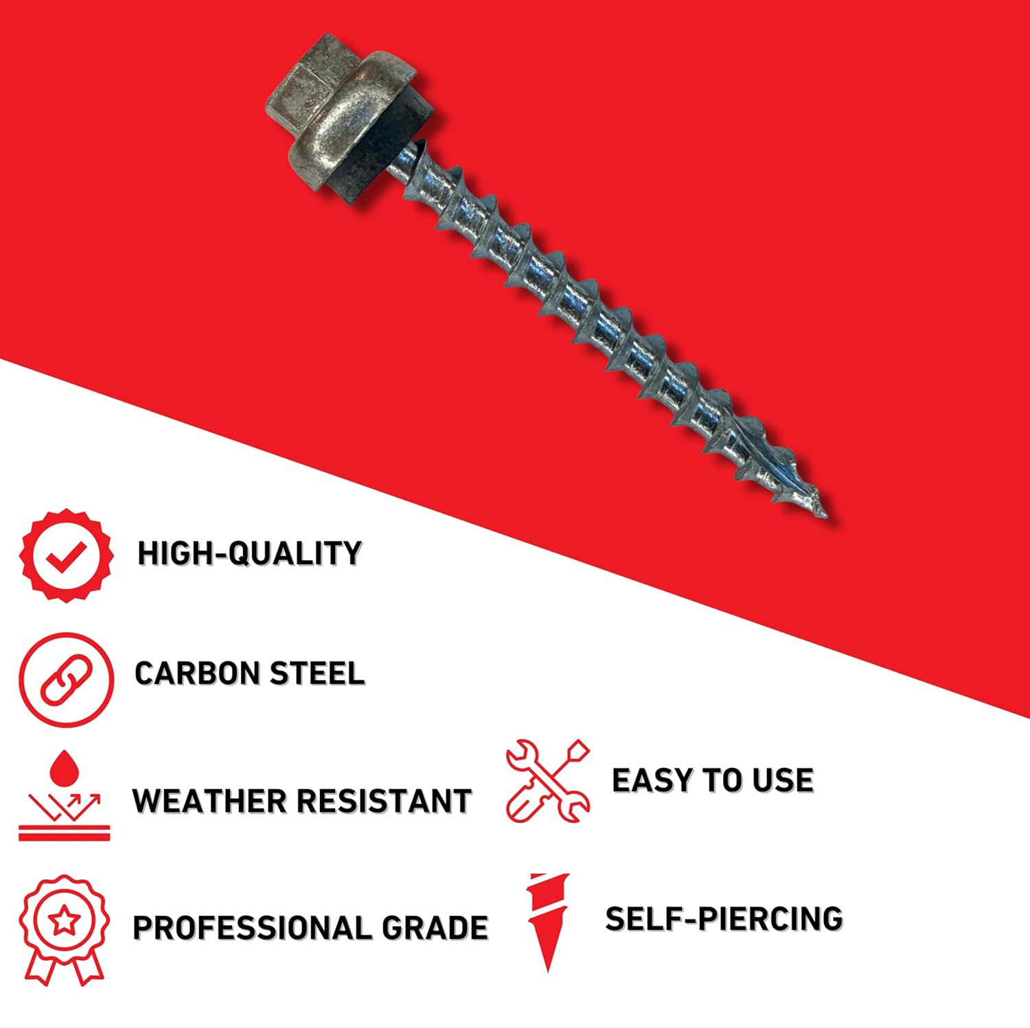 #12 x 2" ZXL Dome Cap Metal Roofing Screws (Metal-to-Wood)