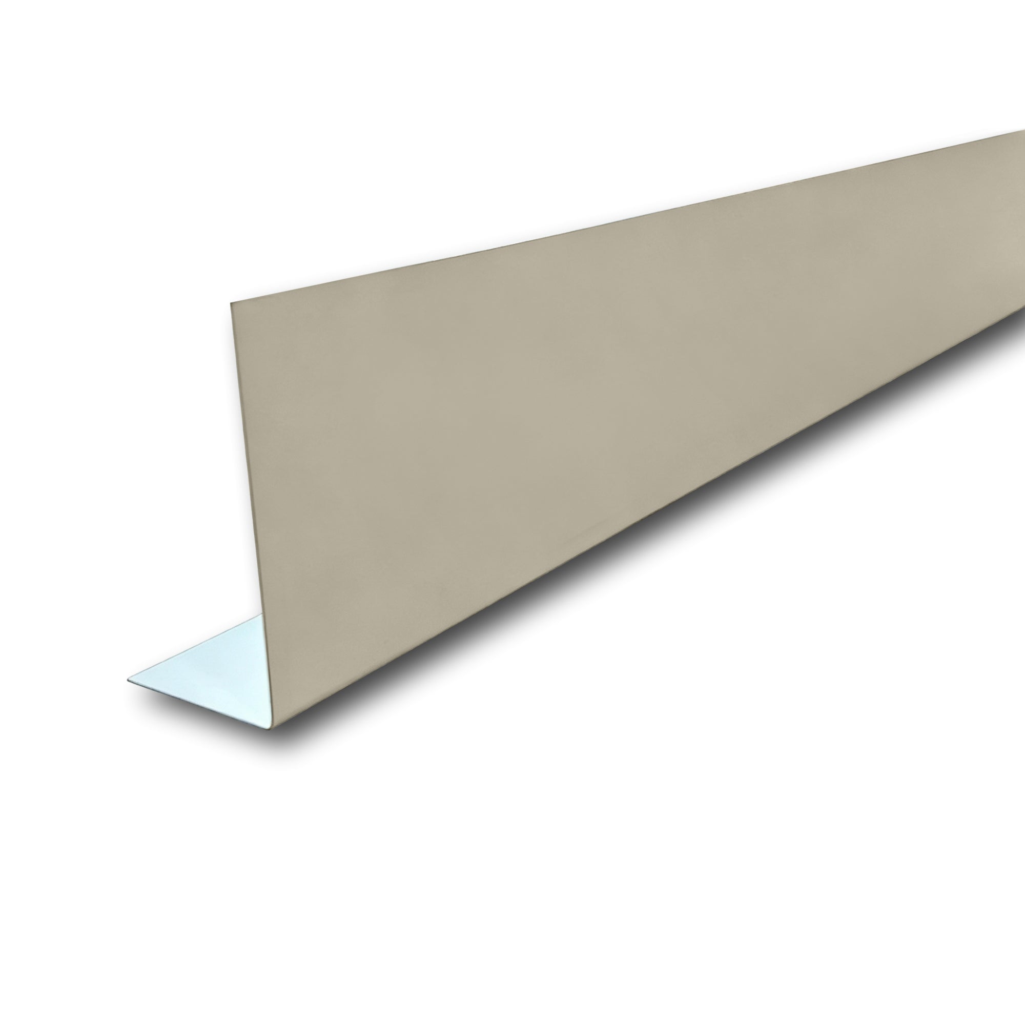 A piece of Aluminum Fascia Covering in the color Clay on a white background.