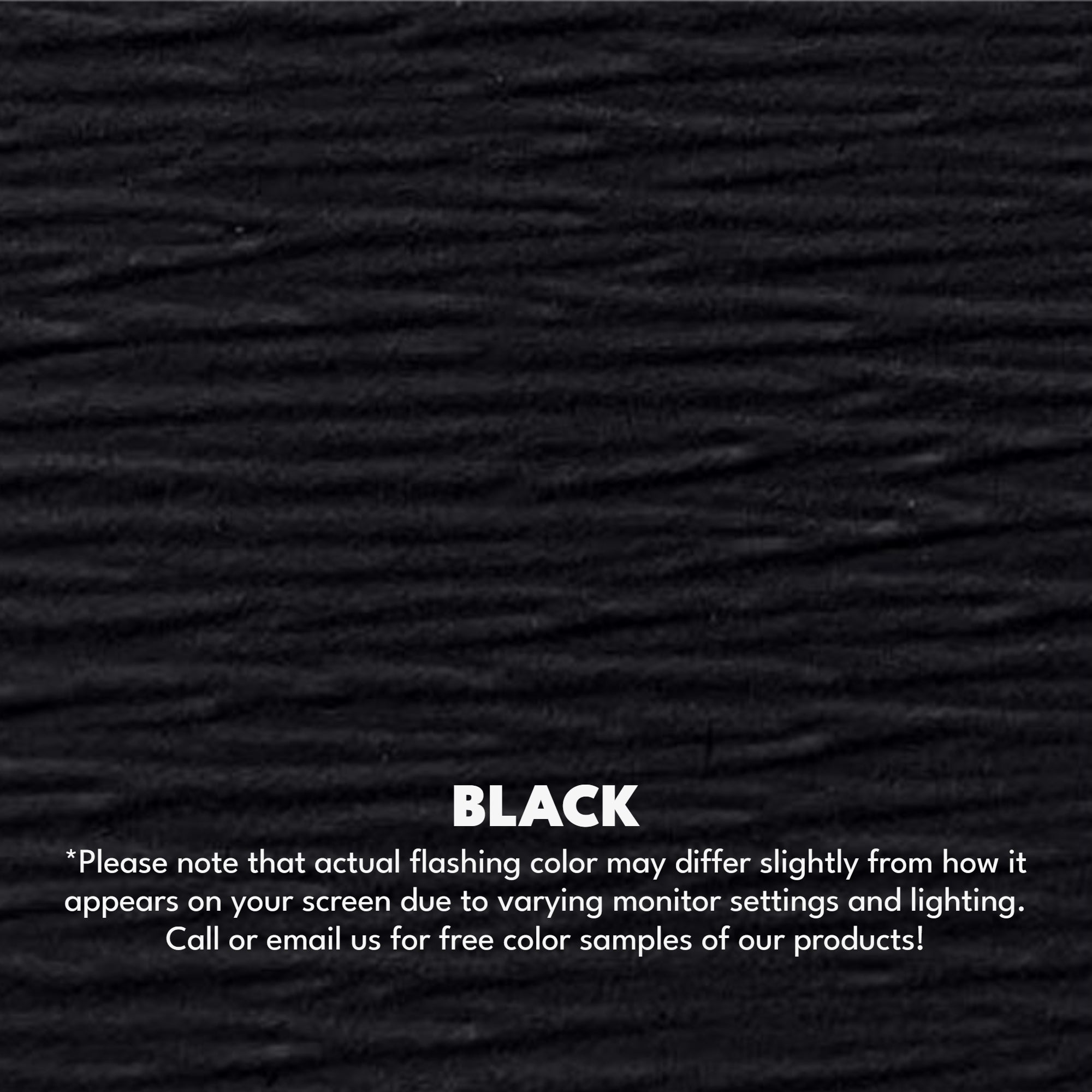 A texture photo of the Woodgrain Finish Aluminum Fascia that reads, "Black: Please note that actual flashing color may differ slightly from how it appears on your screen due to varying monitor settings and lighting. Call or email us for free color samples of our products!"