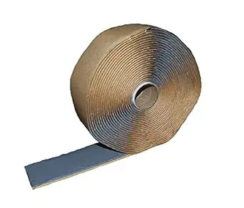 A roll of 2 inch wide Butyl Putty Sealing tape. The roll features a backing that should be removed before applying to metal panels. 