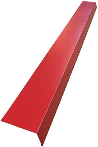 A single piece of Roof Drip Edge Flashing that is used to install over fascia underneath roof shingles to prevent rain water from dripping over fascia. The Drip Edge is made from 26 gauge painted steel and is Bright Red in color. 