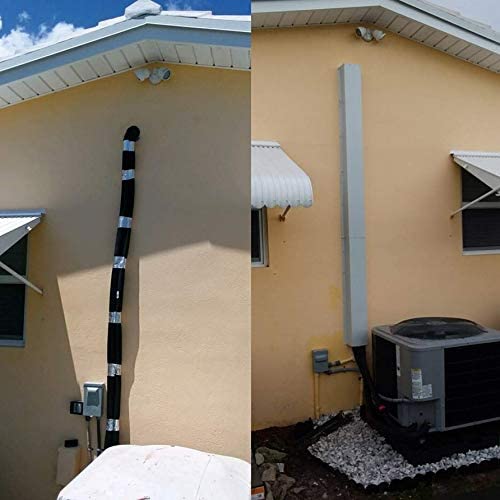 An example of HVAC line sets before and after they are covered with PermaCover HVAC Line Set Covers. 