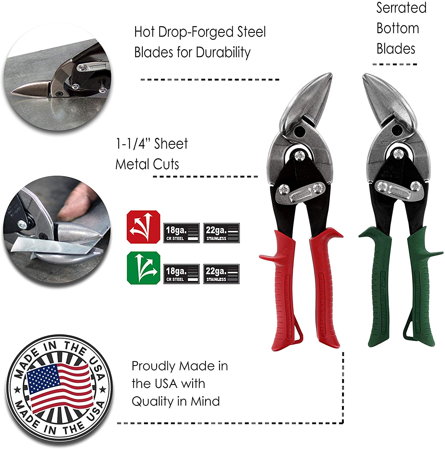 MIDWEST Aviation Tin Snips - Offset Tin Cutting Shears